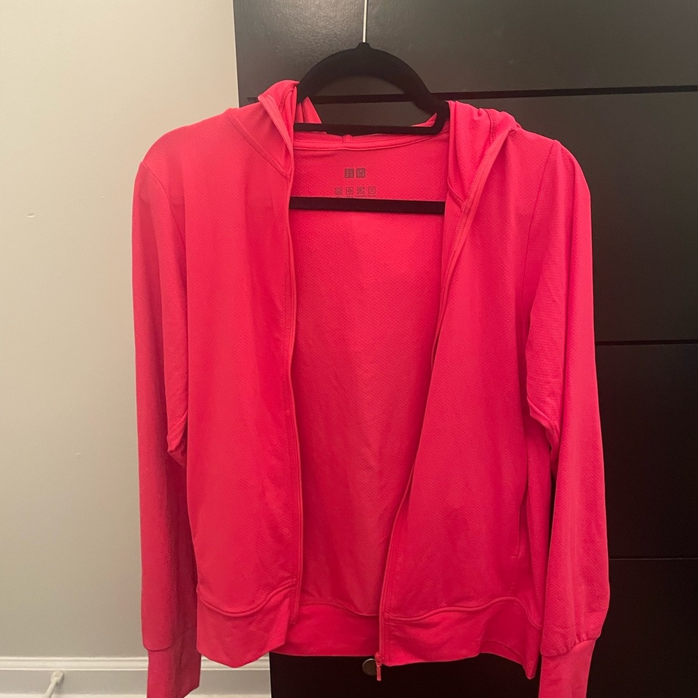 UniQlo pink zip up hoodie